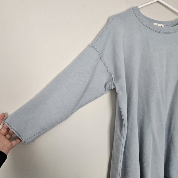 Eileen Fisher Soft Blue Long Sleeve Sweatshirt - Picture 4 of 6